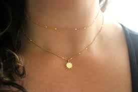 Shop women's golden threads gold size os necklaces at a discounted price at poshmark. Starlit Gold Sun Necklace Gold Sun And Stars Necklace Gold Etsy