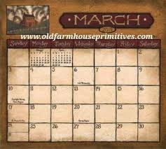 Wc8 Primitive Folk Art By David Magnetic Calendar Magnetic Calendar Primitive Folk Art Primitive