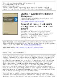 pdf research on futures trend trading strategy based on