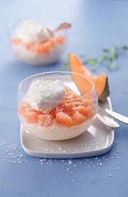 Verrines De Perles Du Japon Au Melon Et A La Noix De Coco Avec Images Perle Du Japon Alimentation Noix De Coco