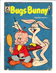 Bugs bunny bw motorcycle looney tunes hd, bugs bunny on motorcycle. Bugs Bunny No 10 1957 Austalian Painted Hair For Elmer Fudd Cover Ebay