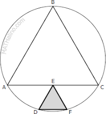 In this situation, the circle is called an inscribed circle, and its center is called the inner center, or incenter. 09 Dimensions Of Smaller Equilateral Triangle Inside The Circle Plane Geometry Review At Mathalino