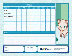 kids pet care charts caring for a cat kid pointz