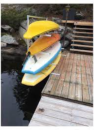 Info on dock mounted kayak rack. Kayak Storage On Dock Kayak And Stand Up Paddle Board Welded Aluminum Dock Mounted Storage Rack Lake House Kayak Storage Lake Dock