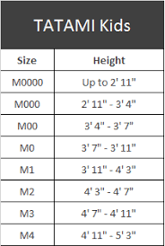 Tatami Fightwear Size Charts