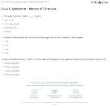 See more of forensic science on facebook. Quiz Worksheet History Of Forensics Study Com