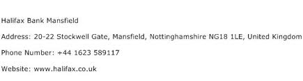 Swift codes for all branches of halifax plc. Halifax Bank Mansfield Address Contact Number Of Halifax Bank Mansfield