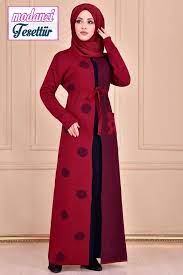 2021 Gunluk Tesettur Elbise Modelleri Modamerve Kombin Bordo Elbise Moda Elbise Modelleri
