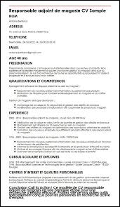 Modele De Cv Responsable Adjoint De Magasin Moncvparfait Modele Cv Modele Cv Gratuit Exemple Cv
