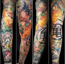 Why dragon ball z tattoo designs are so famous? 24 Dragon Ball Z Tattoo Sleeve Black And White