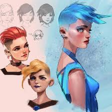 Ahmed Aldoori On Instagram Female Short Hair Styles Tutorial On Youtube Link In Bio Character Design Female Character Design Character Design Inspiration