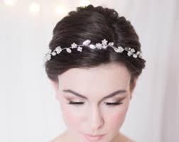 Bridal Hair Wreath Bridal Hair Band Bridal Headdress Floral Vine Crystal Pearl Silver Wedding Hair Vine Bridal Hair Bands Bridal Hair Wreath Bridal Hair Vine