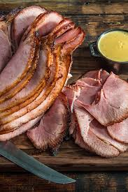 Traeger Roasted Fresh Ham With Mustard Sauce Thanksgiving Traeger Grills Traeger Recipes Food Recipes Fresh Ham
