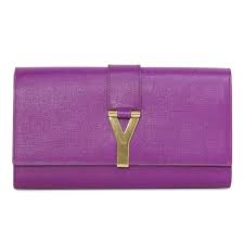 Ysl Saint Laurent Purple Textured Calfskin Classic Y Clutch Modaselle Ysl Clutch Clutch Saint Laurent