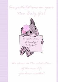 Beautiful Teddy Bear *GLITTERED* New Baby Girl Congratulations Greeting  Card NEW