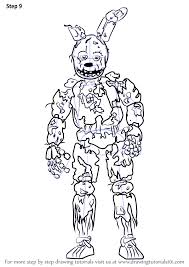 Learn How To Draw Springtrap From Five Nights At Freddy S Five Nights At Freddy S Step By Step Drawing T Fnaf Coloring Pages Drawings Spring Coloring Pages