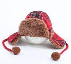 Winter Plaid Fabric Elmer Fudd Trapper Hat Trapper Hats Doll Hat Plaid Fabric