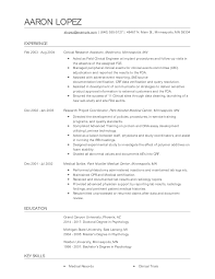clinical research assistant resume