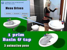 sink and water tap with animated poses