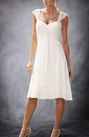 Straps Empire Waist Knee Length Wedding Dress Wedding Gowns Outerdress Com Knee Length Wedding Dress Short Sleeve Wedding Dress Tea Length Wedding Dress