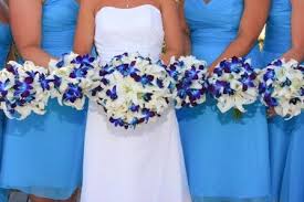 Blue Orchid Bouquets Good To Know What I Planned Out In My Head Actually Looks Good In Real Lif Blue Orchid Bouquet Blue Purple Wedding White Wedding Bouquets
