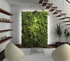 A Living Wall Is A Natural Air Filter Through The Absorption Of Carbon Dioxides And Volatile Or Green Interior Design Living Wall Indoor Vertical Garden Indoor