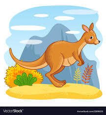 Cute Kangaroos Jumping Through The Sand Vector Animal With An Australian Animal Download A Free Previ Kangaroo Illustration Kangaroo Art Cute Animal Drawings