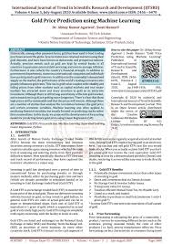 In chennai, the gold rate is at rs 43,300 per. Gold Price Prediction Using Machine Learning By International Journal Of Trend In Scientific Research And Development Issn 2456 6470 Issuu