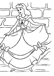 Printable coloring pages of cinderella from disney's classic animated movie, showing off her dress, making a list, posing, dreaming of the prince, etc. Free Printable Cinderella Coloring Pages For Kids