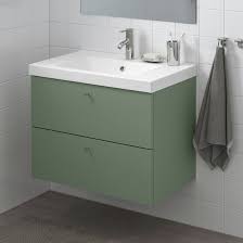 Godmorgon Odensvik Sink Cabinet With 2 Drawers Gillburen Gray Green Dalskar Faucet Ikea Ikea Godmorgon Sink Cabinet Ikea
