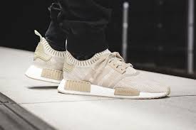 On Feet Looks Of The Adidas Nmd R1 Boost Runner R White Core Black And Linen Khaki Adidas Nmd Adidas Nmd R1 Primeknit Adidas Original Nmd R1