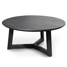 Ellias 1m Round Wooden Coffee Table Black In 2020 Round Wooden Coffee Table Round Coffee Table Table