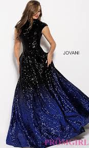 Black And Blue Ombre Prom Dress Long Mock Neck Sequin Ombre Prom Dress Prom Dresses Jovani Ombre Prom Dresses Jovani Dresses