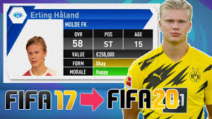 Erling haaland has now scored more #ucl goals (20) than any other norwegian player in the competitions history, surpassing ole gunnar solskjaer's record of 19 goals. Signing Erling Haaland In Every Fifa Career Mode From Fifa 17 To Fifa 20 Youtube