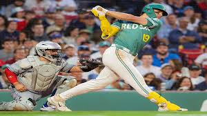 Boston Red Sox rookie Roman Anthony striking out