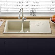 They offer unrivalled practicality as well as a certain amount of style. Reginox Ego Cream Granite Composite 1 5 Bowl Sink With Reversible Drainer Waste Kit 1000 X 500mm Tap Warehouse