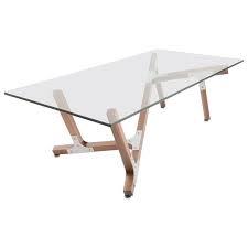 Great for a small condo. Modern Industrial Coffee Table Glass Top Metal And Walnut Wood For Sale At 1stdibs