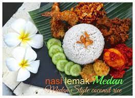 Nasi Lemak Medan Nasi Gurih Coconut Milk Rice Medan Style Nasi Lemak Nasi Resep Nasi