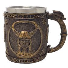 Loki und der gott heimdall töten sich in der ragnarök gegenseitig. Krug Wikinger Gott Loki 15cm Ca 400ml Isideco