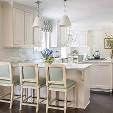 Counter & bar stools : White Kitchen Island With White Leather Director Counter Stools Cottage Kitchen