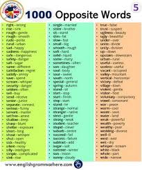 1000 Opposite Words List Learn English Vocabulary Opposite Words English Vocabulary Words