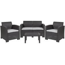 Maybe you would like to learn more about one of these? Flash Furniture Dad Sf 112t Dkgy Gg 4 Piece Outdoor Faux Rattan Chair Loveseat And Table Set In Dark Gray