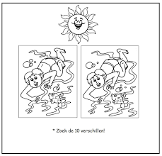 Zoek De 10 Verschillen Zomer Thema