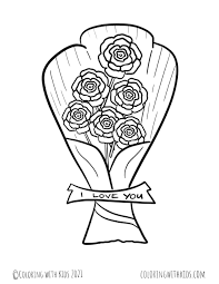 Have fun coloring with paint, watercolor, marker, crayons, whatever you enjoy the most! Rose Bouquet Coloring Pages Coloring With Kids