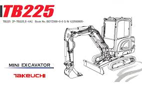 Find a huge range of excavator parts that suit your needs from the trusted suppliers. Takeuchi Tb225 Mini Excavator Parts Manual Service Manual Download