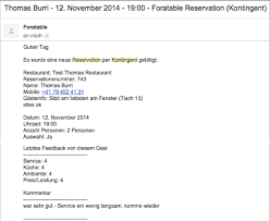 Manchmal ist freilich selbst in solchen fällen noch etwas zu retten, sofern alle beteiligten guten willen zeigen, dann und wann kann ein extratisch aufgestellt. Reservationsbestatigungen Gast Und Restaurant Wissensdatenbank Und Feedback Forum