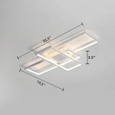 Modernism Rectangular Flush Mount Light Metallic Led Ceiling Fixture In White For Restaurant Flush Mount Lighting Led Ceiling Ceiling Fixtures