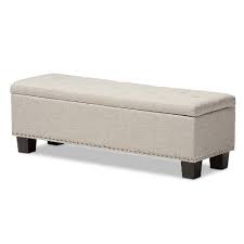 Stools + benches + ottomans. Hannah Modern And Contemporary Fabric Upholstered Button Tufting Storage Ottoman Bench Baxton Studio Target