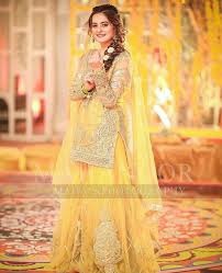 Siddiqui Hajra Haldi Ceremony Dress Garara Yellow Garara Haldi Outfit Mayon Dresses Pakistani Wedding Dresses Shadi Dresses