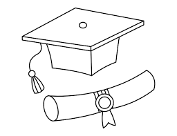 Printable Diploma And Graduation Cap Coloring Page